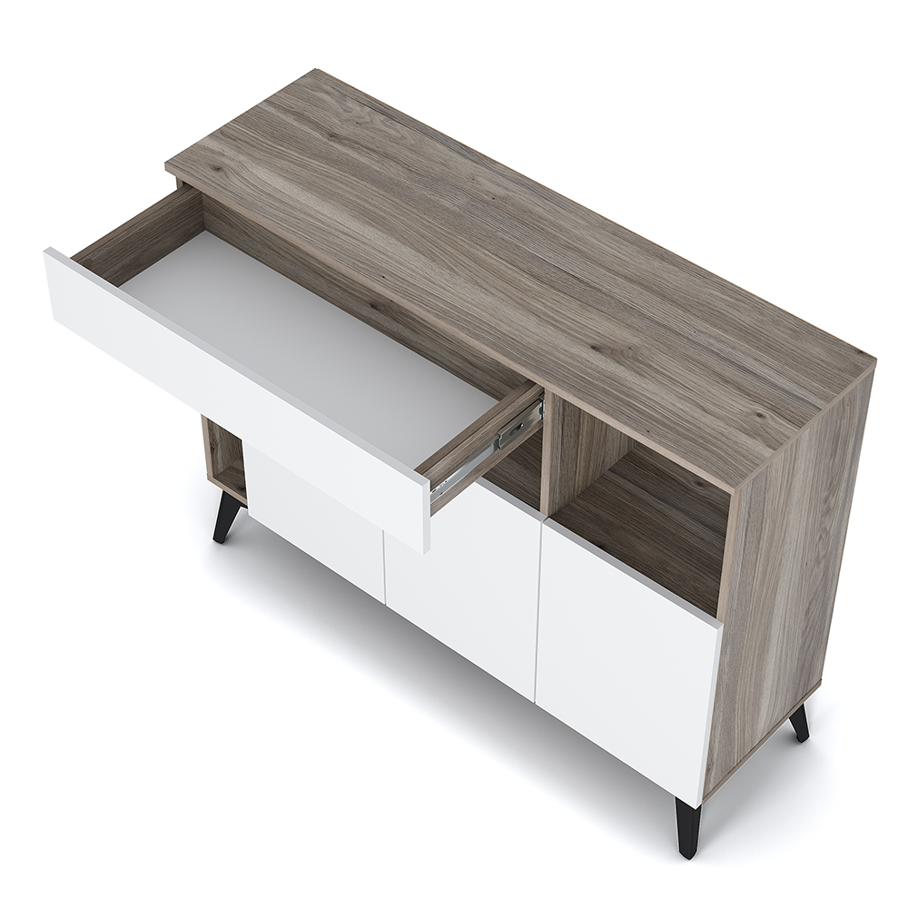 "Ева" Комод КМ-11(Дуб смоки/белый) 