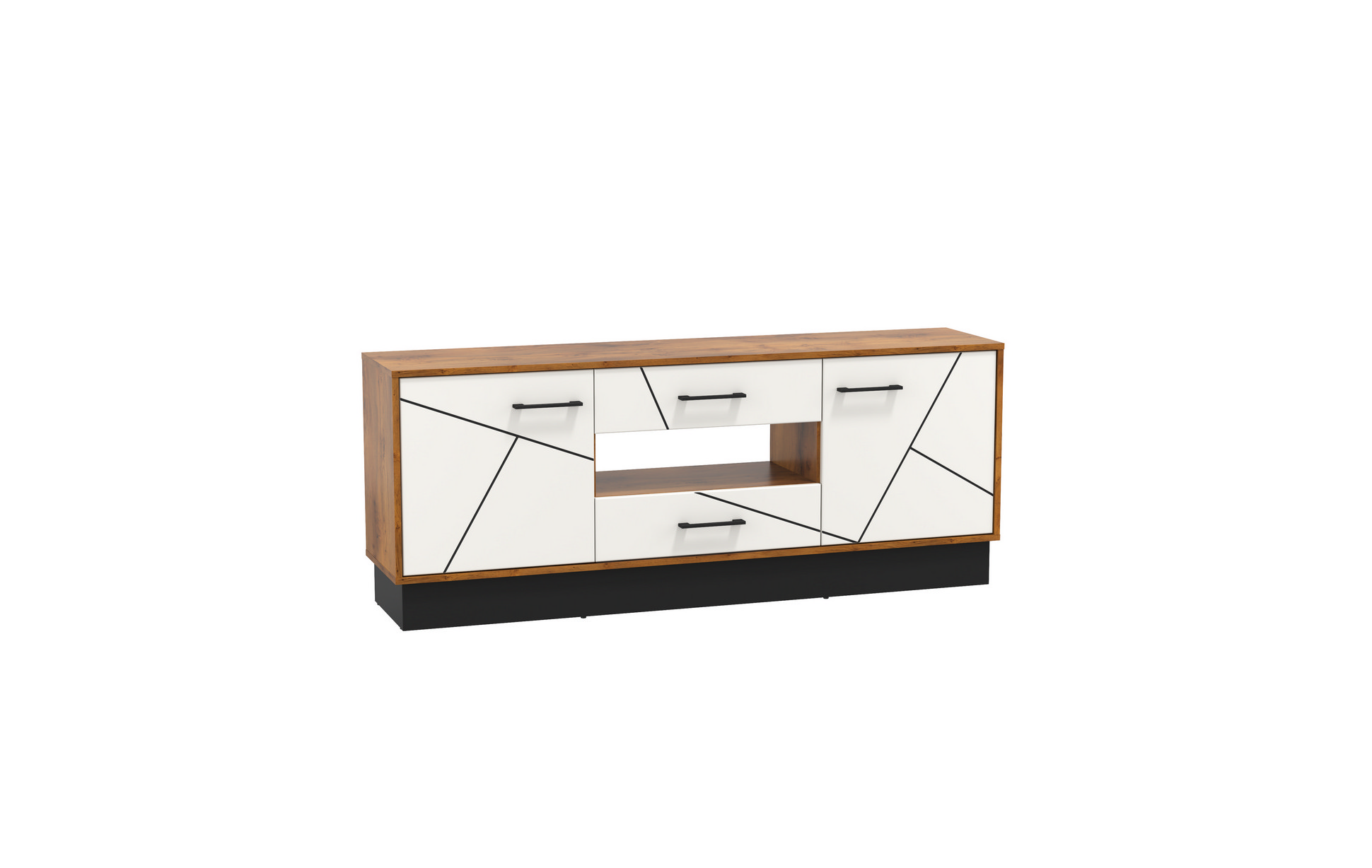 54.04 Тумба под ТВ "Гамма" (ш.1600) Таксония/Белый