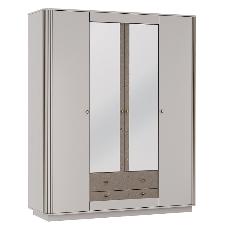 Шкаф для одежды 34.01 "Фантазия" (4-х дв.) (кашемир / дуо / кашемир патина)