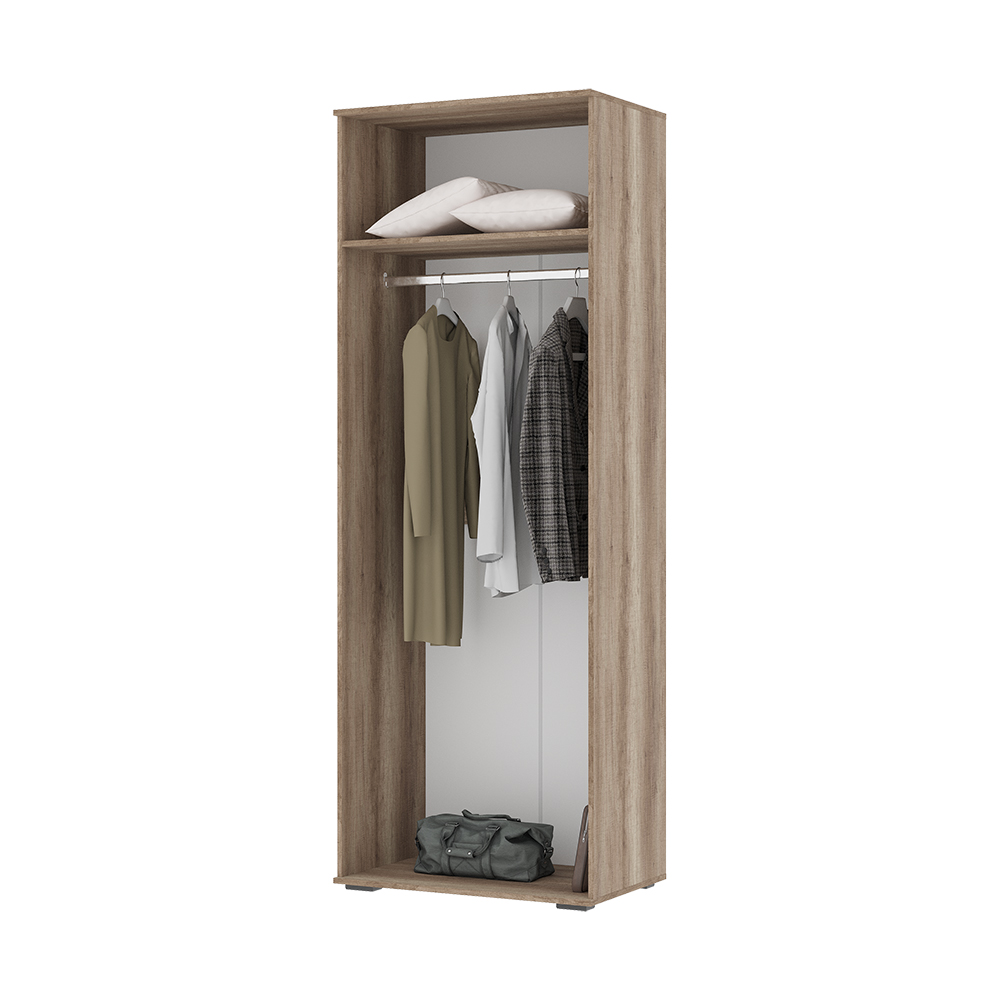 Шкаф НЕЛЬСОН ШК 04 (0.800х2,200х0,500)Фасад ЖЕЛЕЗНЫЙ КАМЕНЬ/Корпус ДУБ КАНЬОН