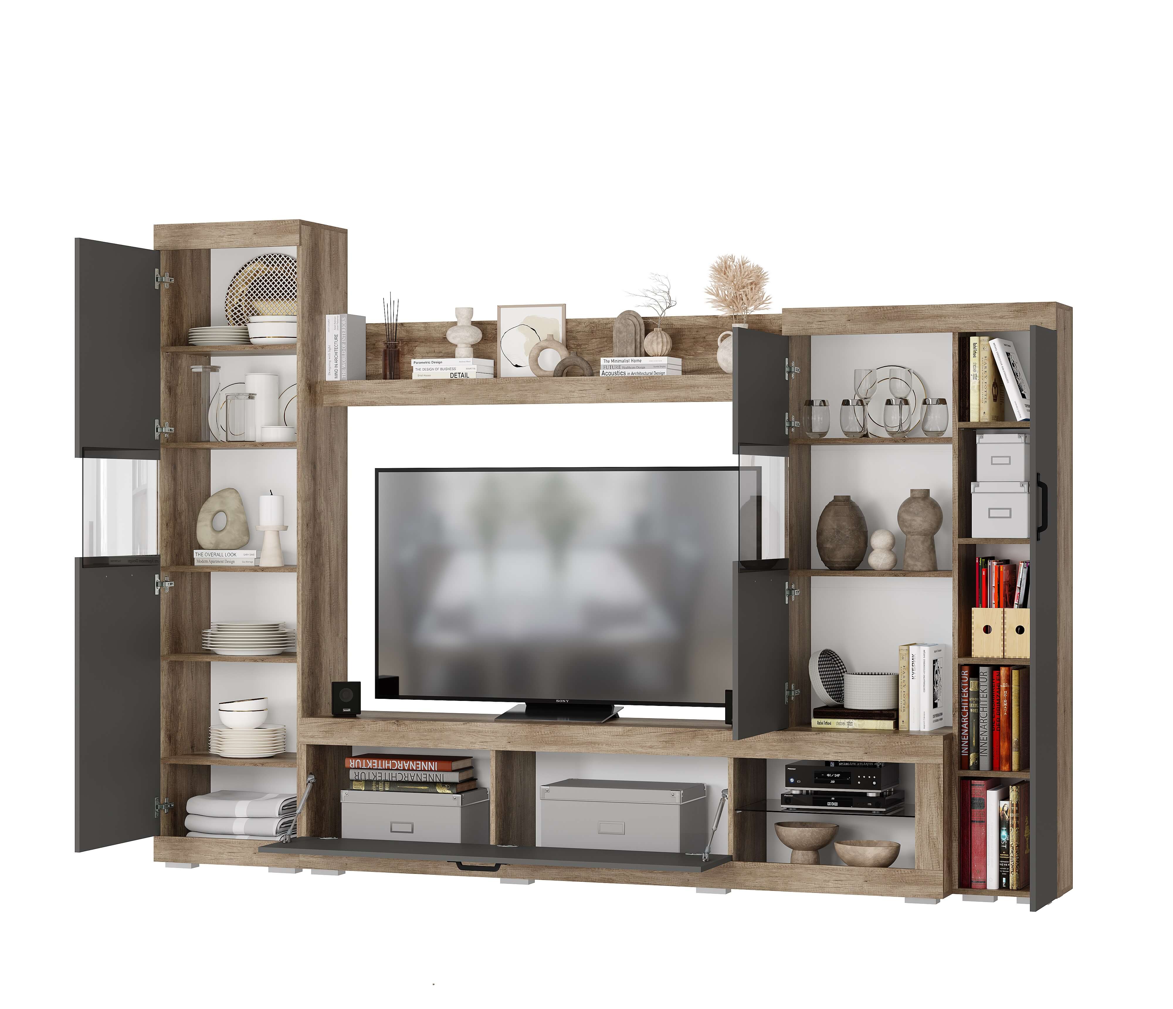 "Тесла" Гостиная Дуб каньон/Графит