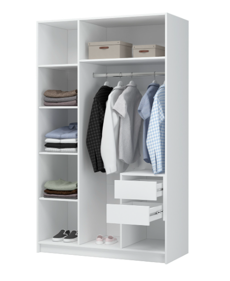 ЛИОН ШК-02 Шкаф 3-х створчатый Фасад БЕЛЫЙ/Корпус БЕЛЫЙ