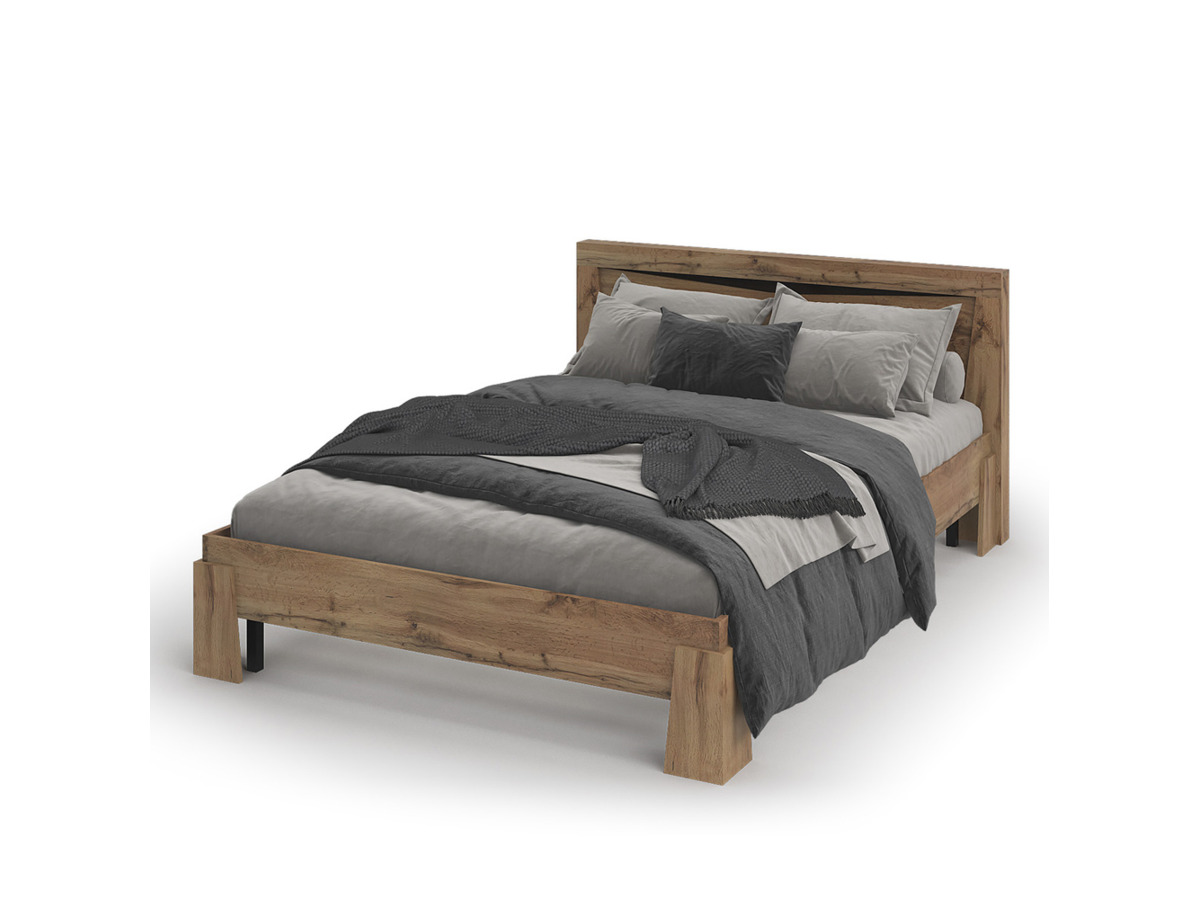 Спальня ПАОЛА КР 701 (1700х844х2120 мм) с ортопедом ВЕНГЕ/ДУБ КРАФТ ЗОЛОТО