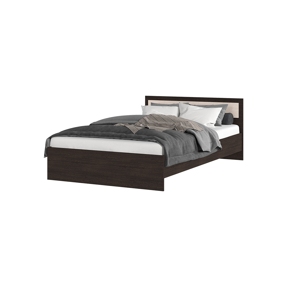 Спальня Кровать ГАРМОНИЯ КР 609 (1,252х0,7х2,032) фасад БЕЛФОРТ/корпус ВЕНГЕ