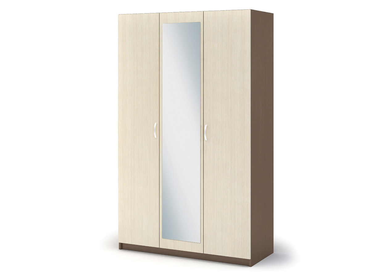 Спальня БАСЯ ШК 553 шкаф 3-х створчатый (1,2х2,02х0,506) фасад ШИМО СВЕТЛ/корпус ШИМО ТЕМН