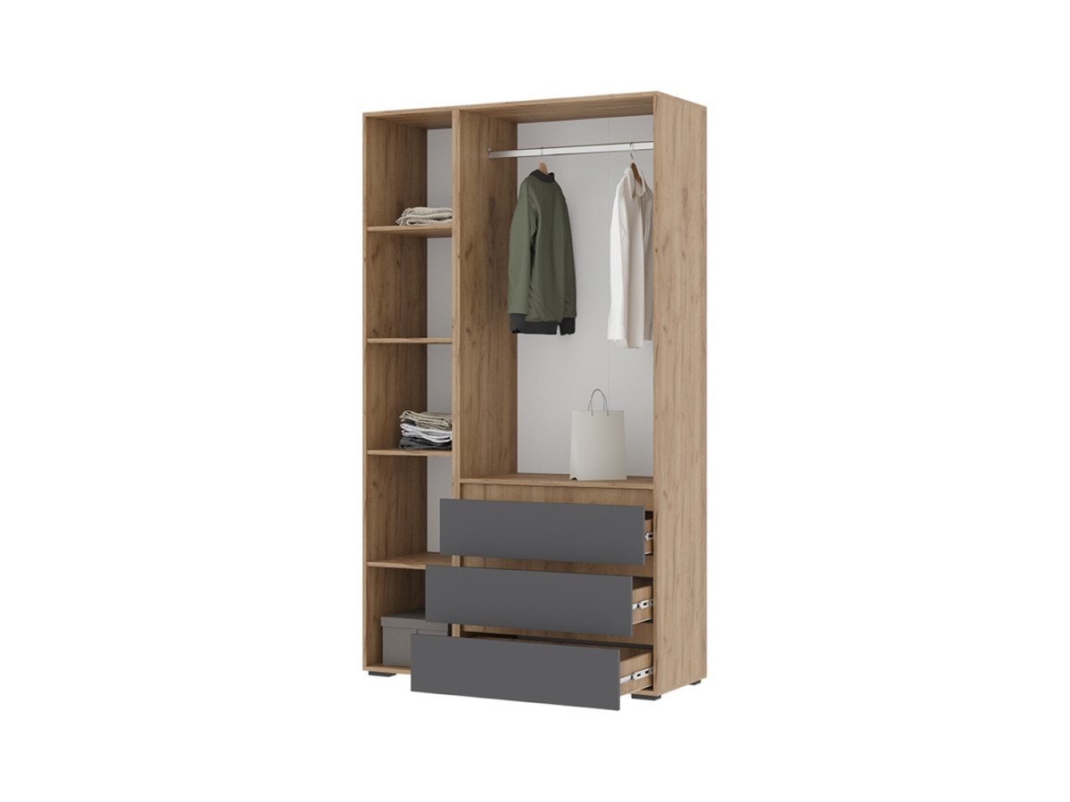 ХЕЛЕН ШК 06 Шкаф трехстворчатый (1200х2080х460)Фасад СЕРЫЙ ГРАФИТ 0162/Корпус ДУБ КРАФТ ЗОЛОТО