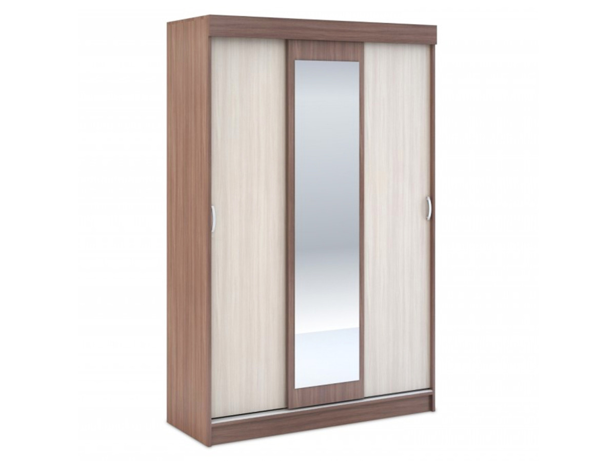 Спальня БАСЯ ШКК 551 шкаф купе (1,3х2,02х0,516) фасад ШИМО СВЕТЛ/корпус ШИМО ТЕМН СНЯТО