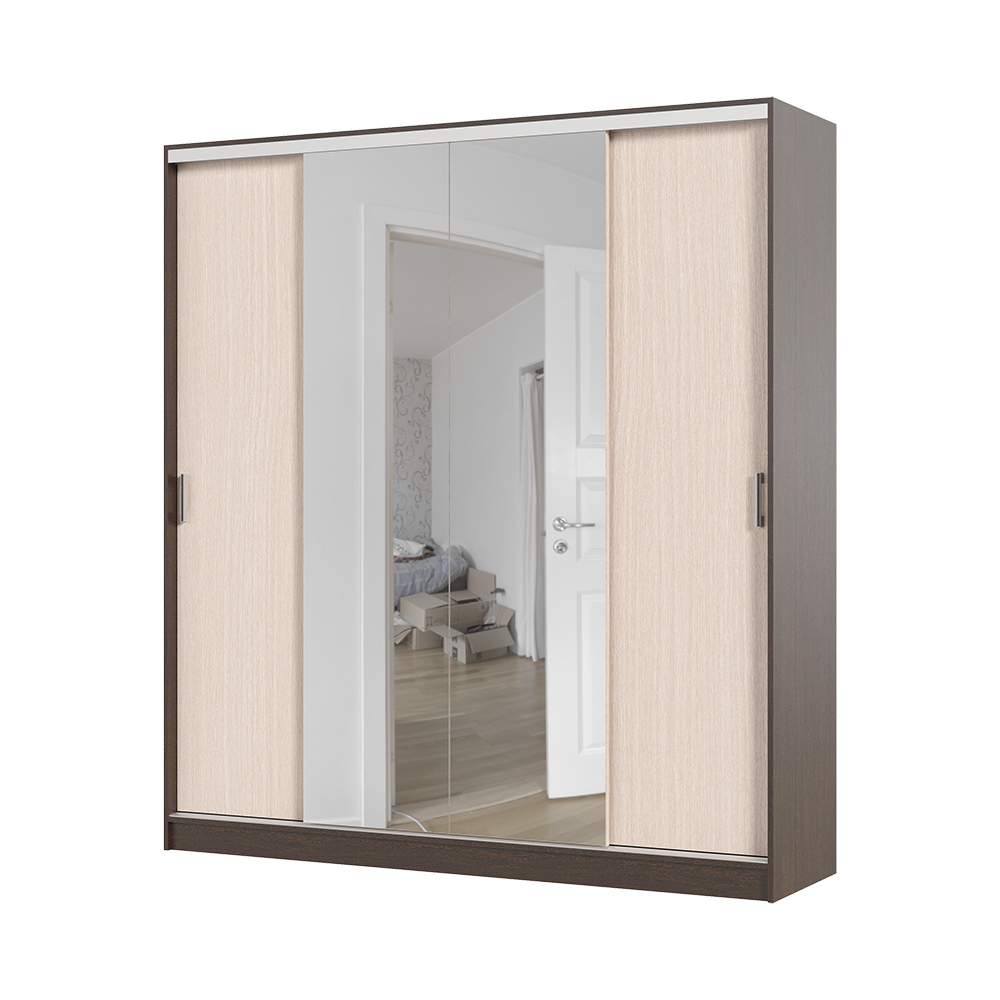 Шкаф купе АЛЬЯНС 2,0 м (2,0х2,2х0,61) БЕЛФОРТ/ВЕНГЕ