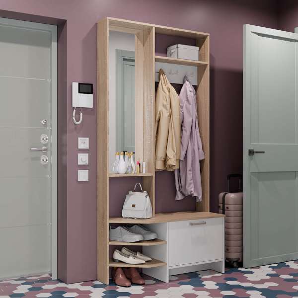 "Тео" Прихожая Сонома/белый 