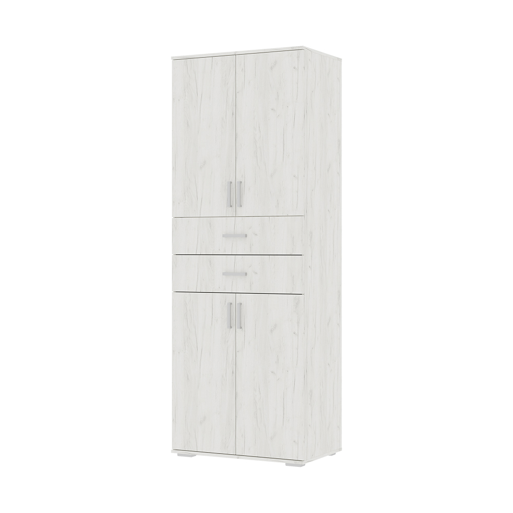 Шкаф НЕЛЬСОН ШК 05  (0.800х2,200х0,500)Фасад ДУБ КРАФТ БЕЛЫЙ/Корпус ДУБ КРАФТ БЕЛЫЙ