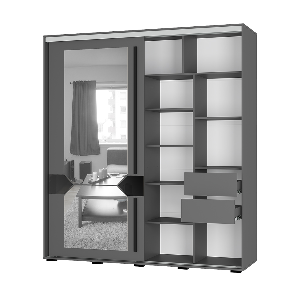 Шкаф-купе "Крафт-9"  ГРАФИТ