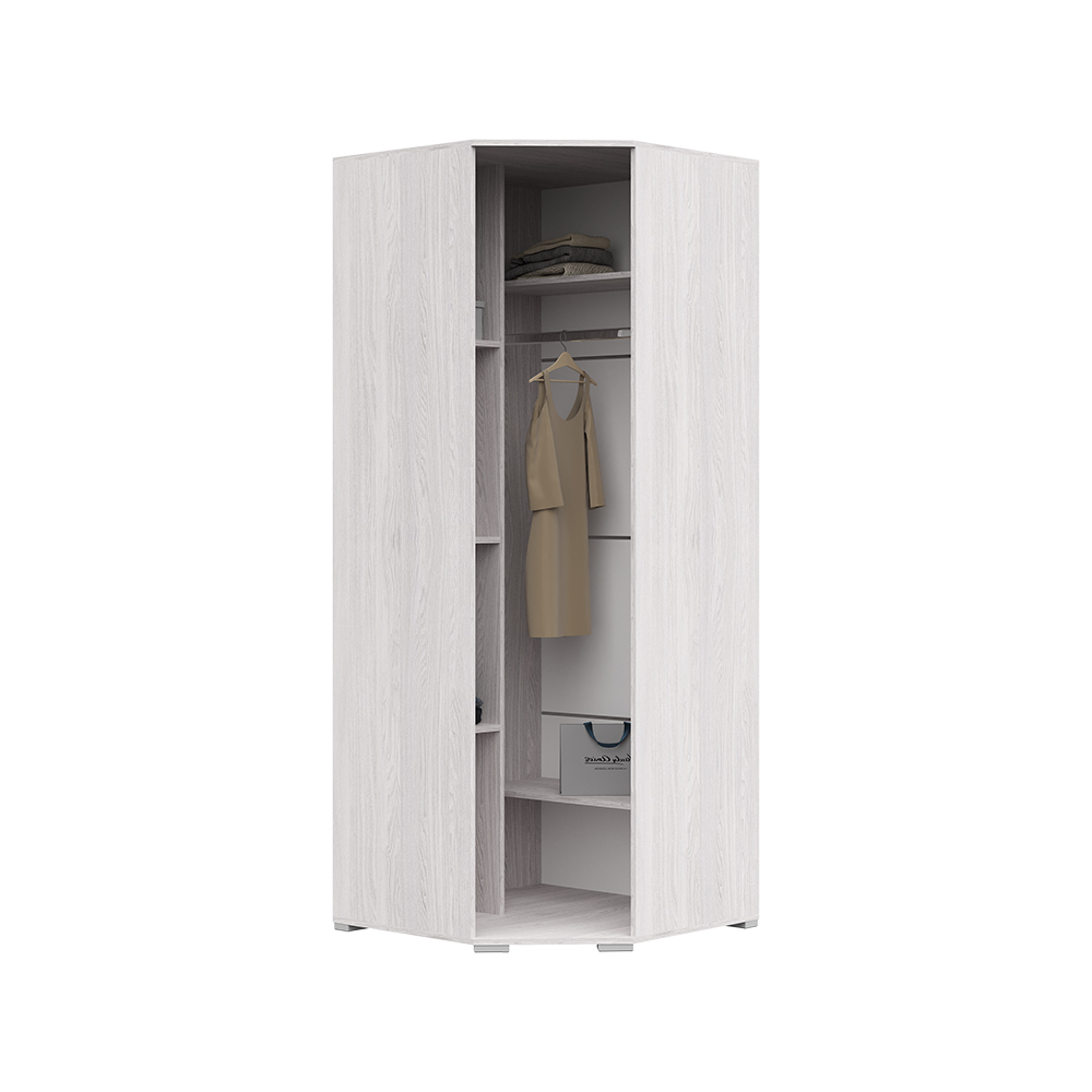 Спальня Шкаф угловой Сальма ШУ 021 (810х2060х810) фасад МДФ БЕЛЫЙ ГЛЯНЕЦ/корпус АНКОР