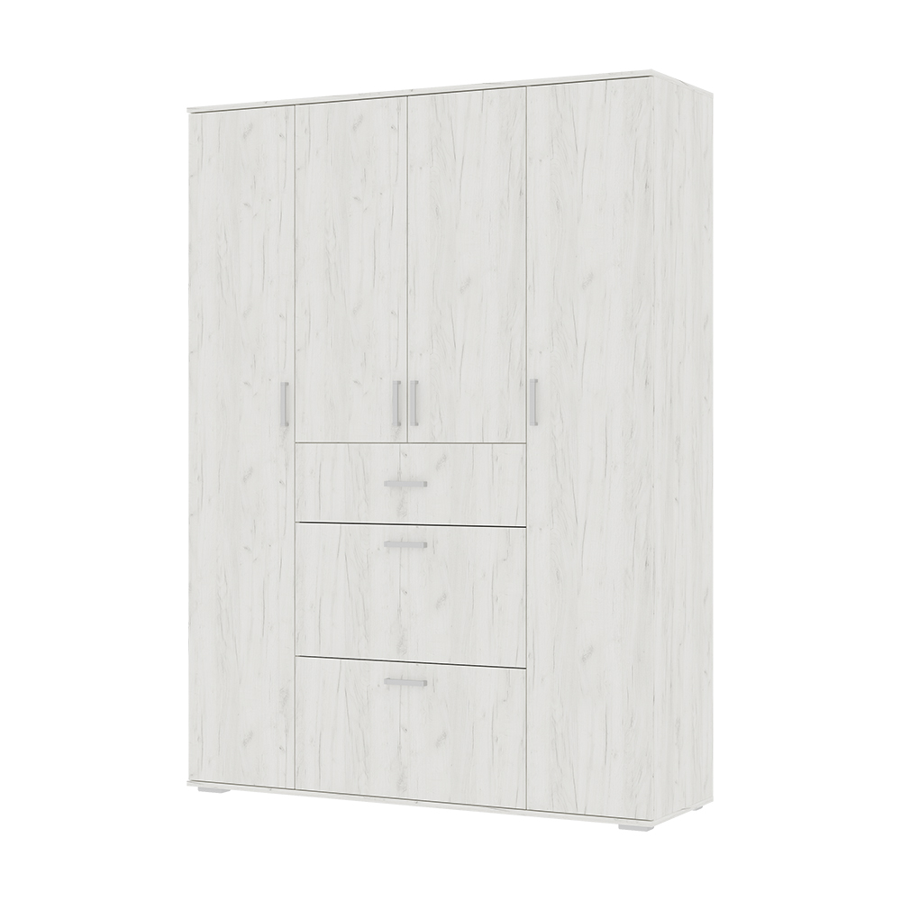 Шкаф НЕЛЬСОН ШК 03 (1,600х2,200х0,500)Фасад ДУБ КРАФТ БЕЛЫЙ/Корпус ДУБ КРАФТ БЕЛЫЙ