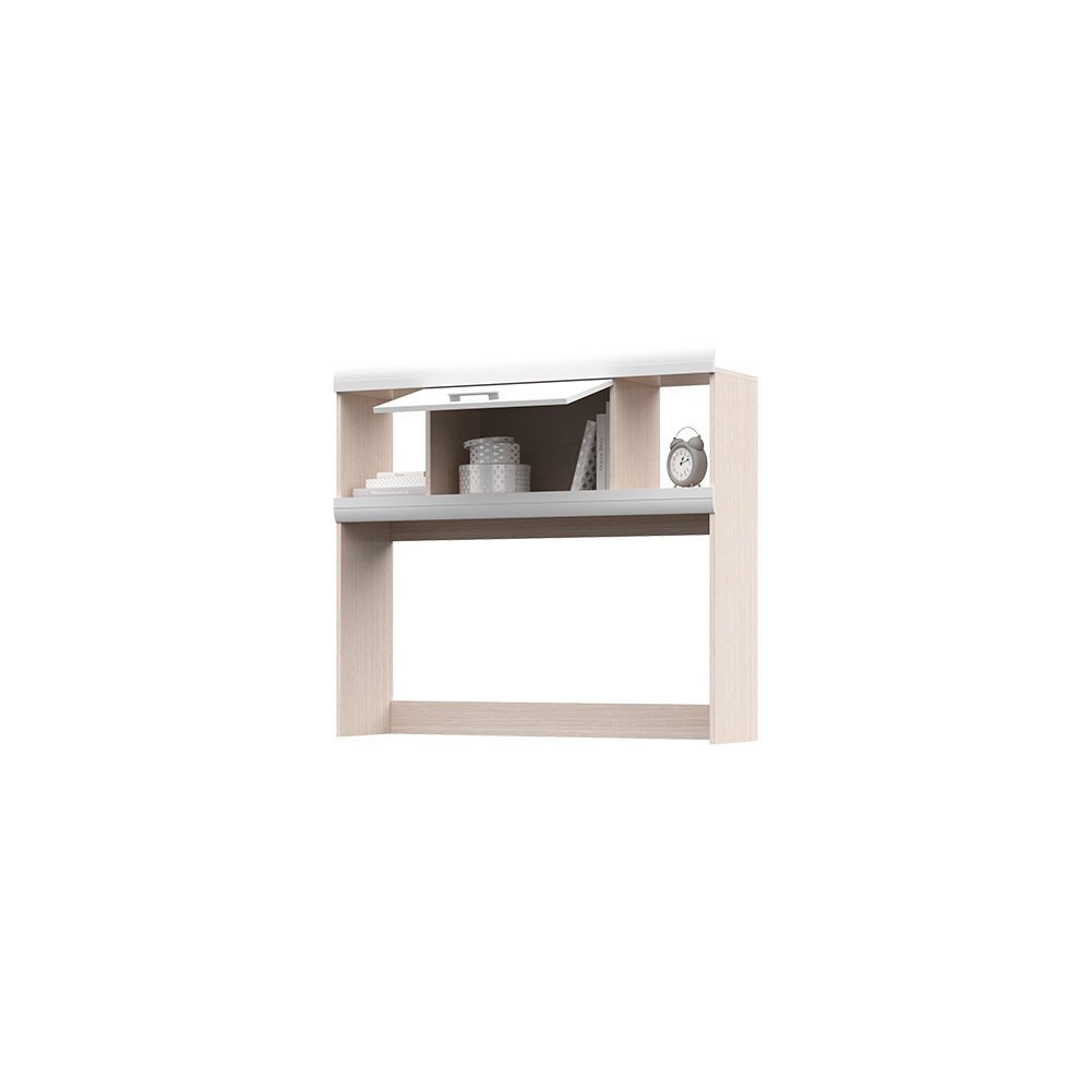 Спальня СИМБА надстройка для стола (1,196х1,072х0,314) фасад МДФ БЕЛЫЙ ГЛЯНЕЦ/корпус БЕЛФОРТ СНЯТО