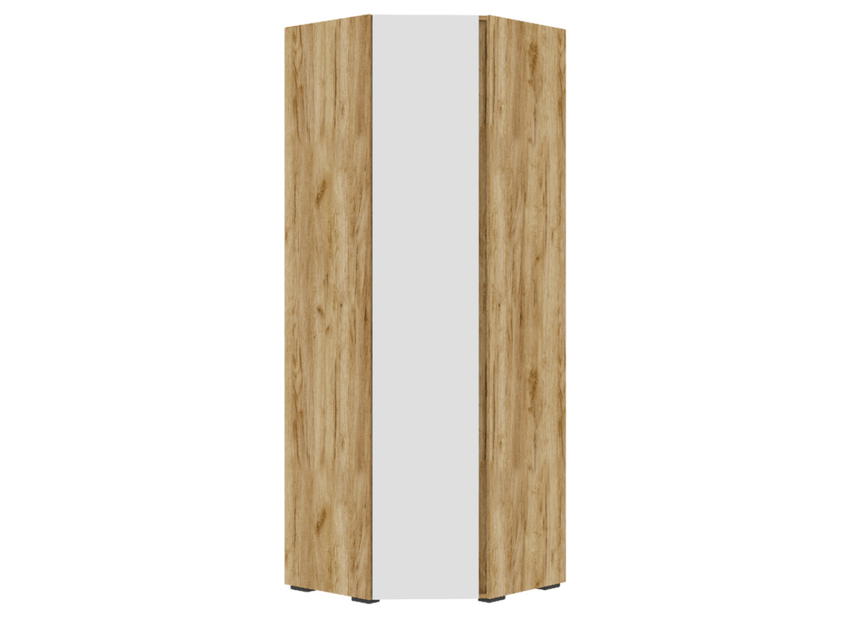 ХЕЛЕН ШК 04 Шкаф угловой (0,748х2,100х0,748)ФАСАД БЕЛЫЙ/КОРПУС ДУБ КРАФТ ЗОЛОТО