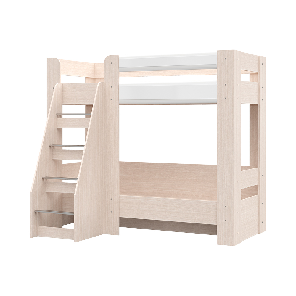 Спальня СИМБА кровать двухъярусная (1,976х1,7х1,36) фасад МДФ БЕЛЫЙ ГЛЯНЕЦ/корпус БЕЛФОРТ