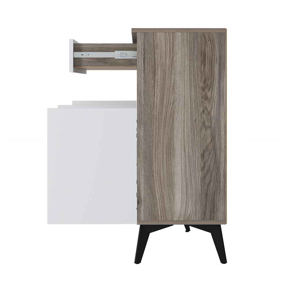 "Ева" Комод КМ-11(Дуб смоки/белый) 