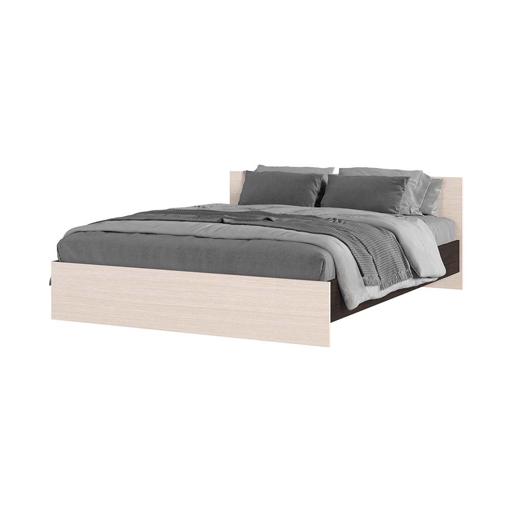 Спальня БАСЯ КР 558 кровать (1,652х0,7х2,032) фасад БЕЛФОРТ/корпус ВЕНГЕ СНЯТО