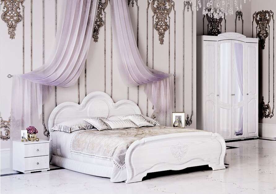 "Филадельфия"  Кровать 1,6  КР-03 белый бриллиант