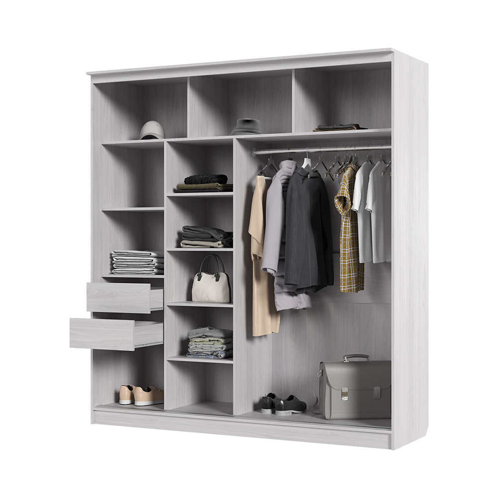 Шкаф купе ОЛИМП 2  (2,0х2,2х0,65) зеркало,пескоструй АНКОР/АНКОР