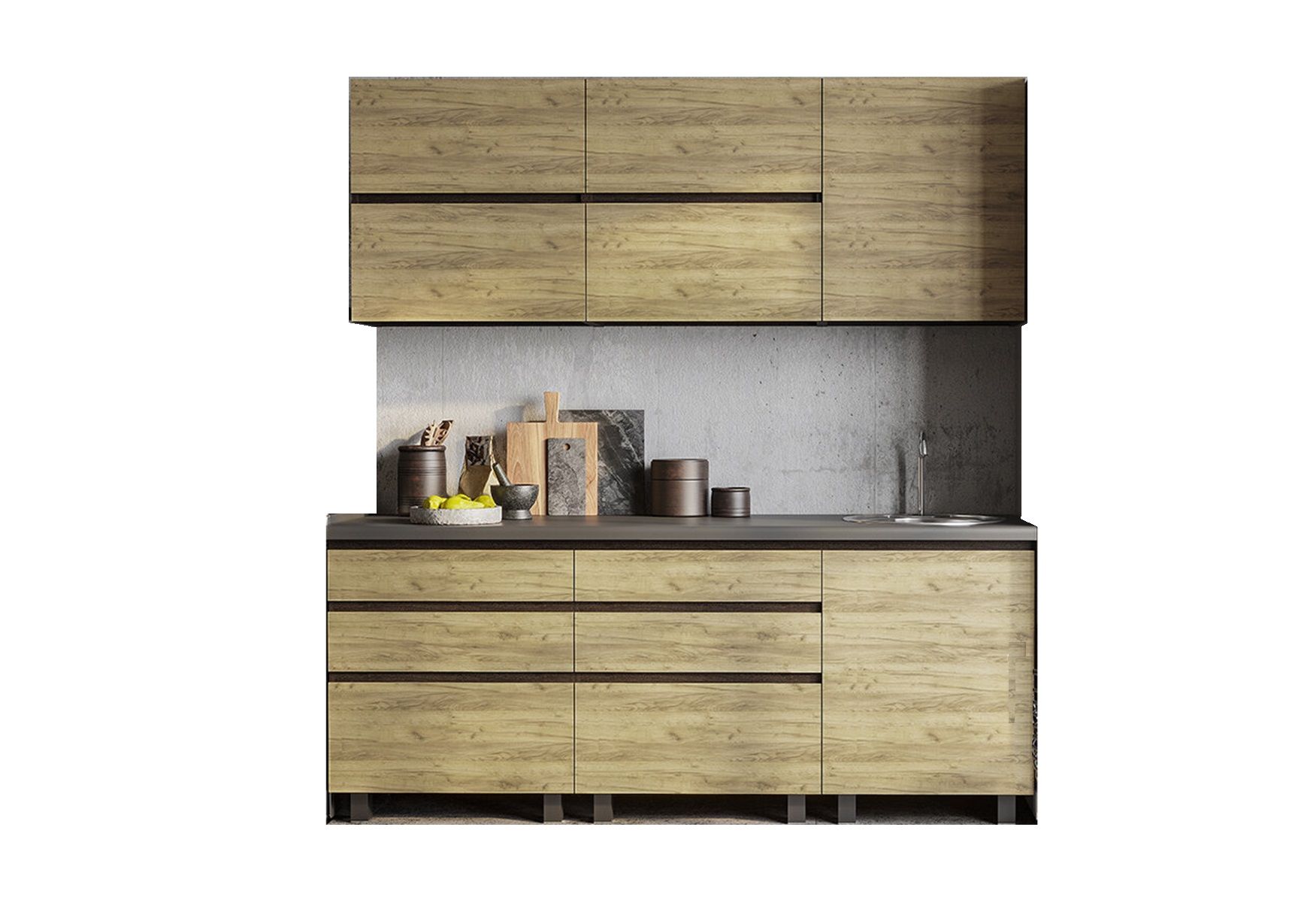 2,00 "Лофт" Кухня Крафт/Венге/Черный янтарь