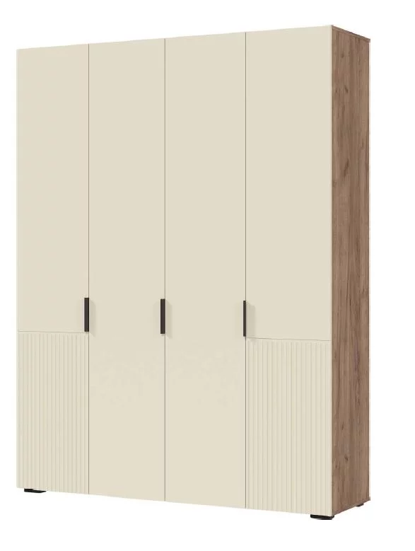 СОНАТА ШК 04 Шкаф 4-х створчатый (1600х2100х460)Фасад МДФ МОНО КЕРАМИКА/Корпус ДУБ КРАФТ ТАБАЧНЫЙ