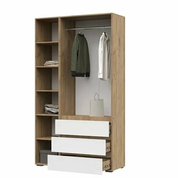 ХЕЛЕН ШК 06 Шкаф трехстворчатый (1200х2080х460) Фасад БЕЛЫЙ/Корпус ДУБ КРАФТ ЗОЛОТО