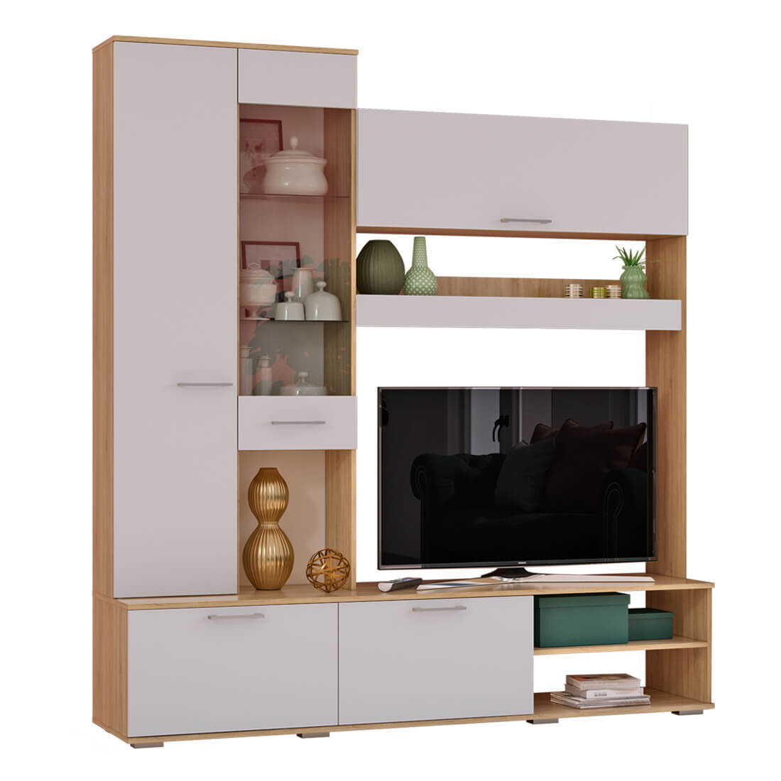 "Флай" Гостиная ЦС-01 сонома/белый глянец СНЯТО