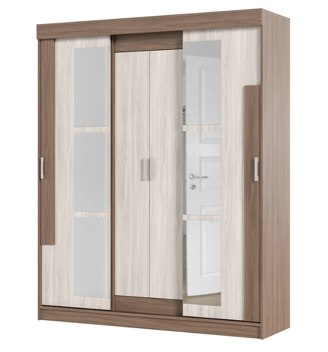 Шкаф купе ФЕЯ (1,6х2,1х0,52) ШИМО СВЕТЛ/ШИМО ТЕМН