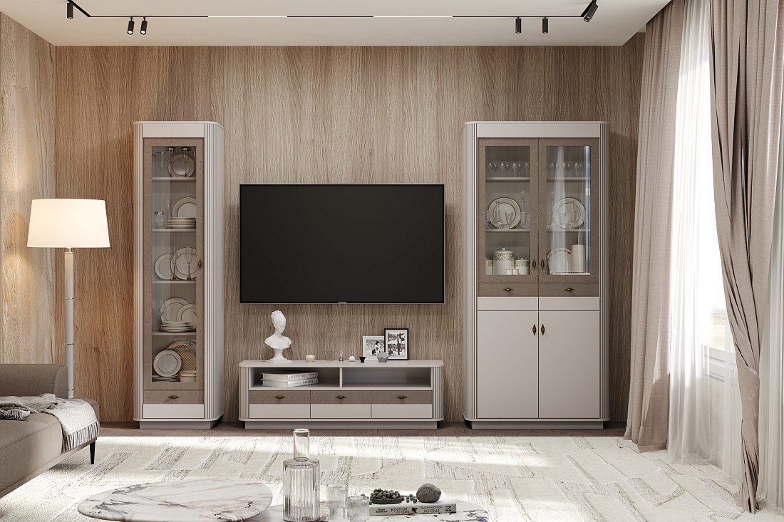 Шкаф комбинированный 34.05 "Фантазия" (кашемир / дуо / Kroning кашемир патина)