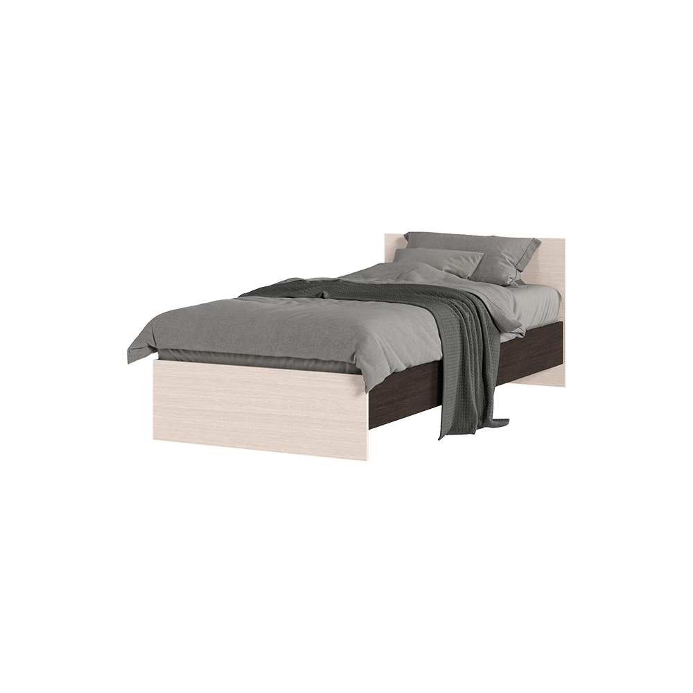 Спальня БАСЯ КР 555 кровать (0,952х0,7х2,032) фасад БЕЛФОРТ/корпус ВЕНГЕ