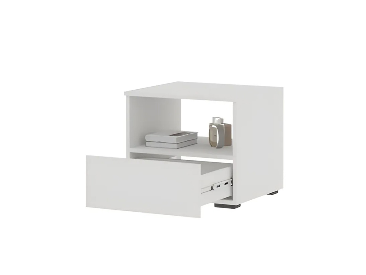 ХЕЛЕН ТБ 01 Тумба прикроватная (0,502х0,442х0,460)ФАСАД БЕЛЫЙ/КОРПУС БЕЛЫЙ