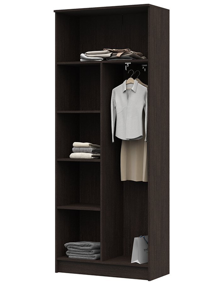 Прихожая МАШЕНЬКА ШК 204 шкаф с перегородкой (0,8х2,02х0,376) фасад БЕЛФОРТ/корпус ВЕНГЕ