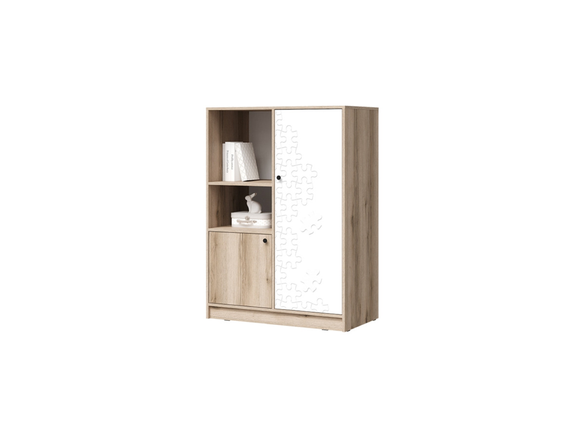 КИВИ ШК-06 Шкаф 2ств (934х1296х500)Фасад МДФ СУПЕРМАТ БЕЛЫЙ/Корпус ДУБ ДЕЛАНО СНЯТО