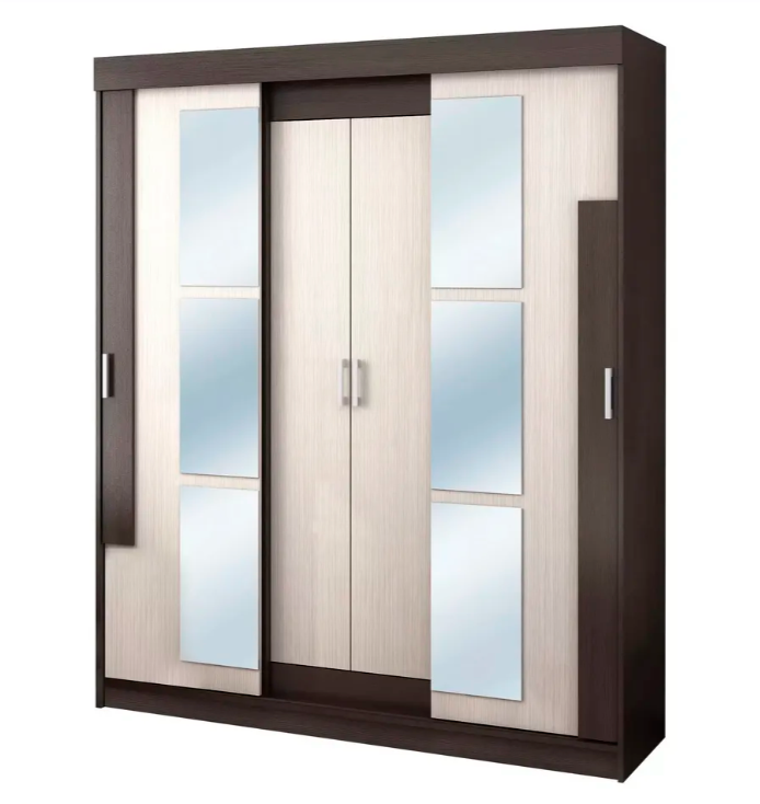 Шкаф купе ФЕЯ (1,6х2,1х0,52) БЕЛФОРТ/ВЕНГЕ