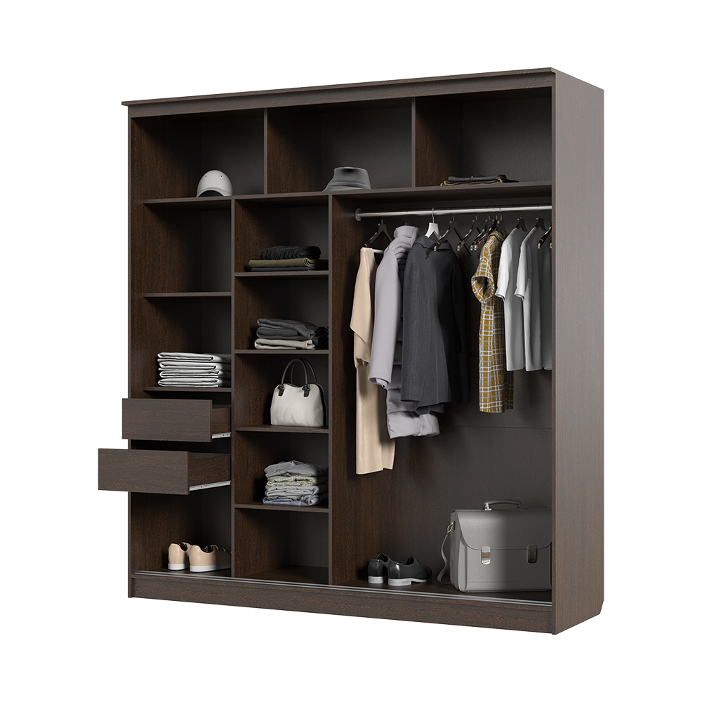 Шкаф купе ОЛИМП 2  (2,0х2,2х0,65) зеркало,пескоструй ВЕНГЕ/ВЕНГЕ