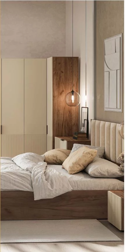 СОНАТА ШК 05 Шкаф угловой (865х2100х865)Фасад МДФ МОНО КЕРАМИКА/Корпус ДУБ КРАФТ ТАБАЧНЫЙ