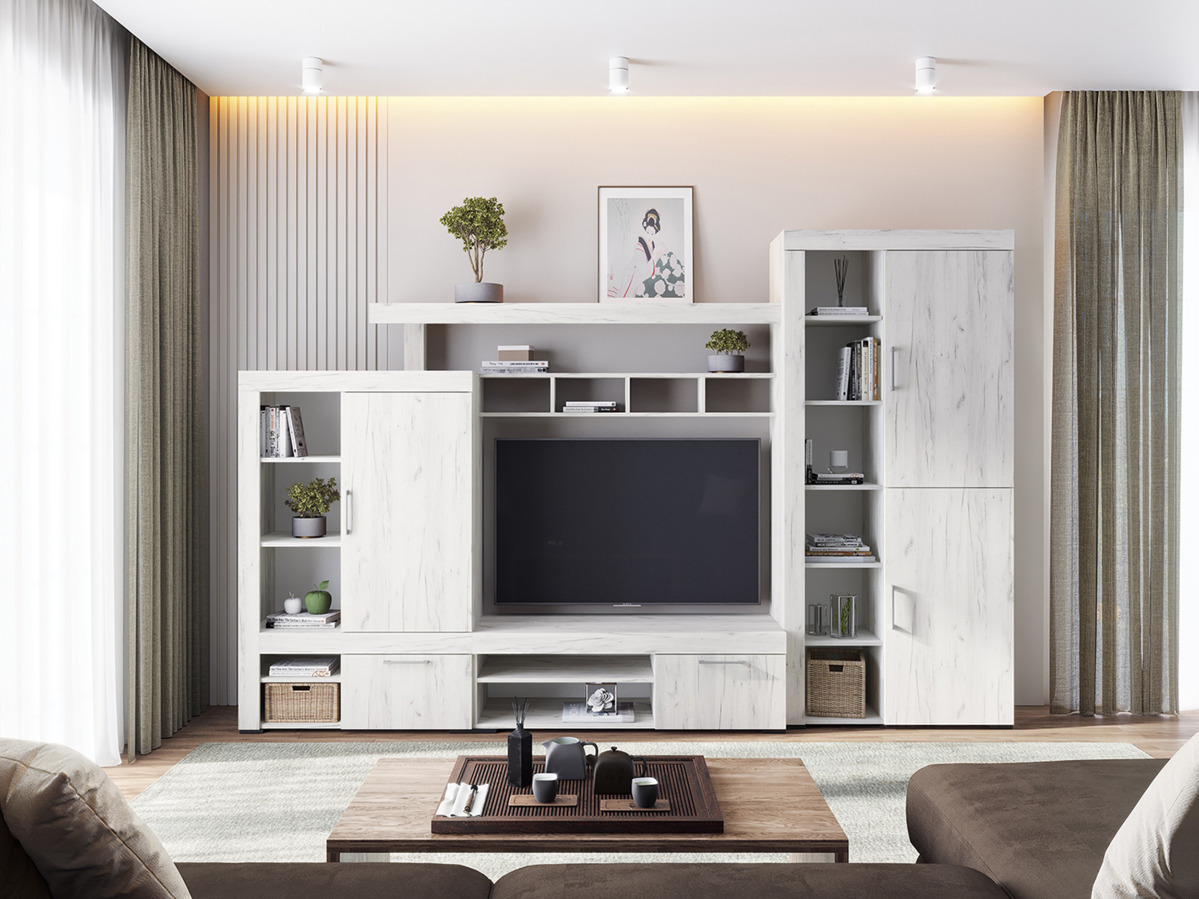 ГРАНД Шкаф ШК 4 (0,896*1,944*0,383)Дуб крафт белый