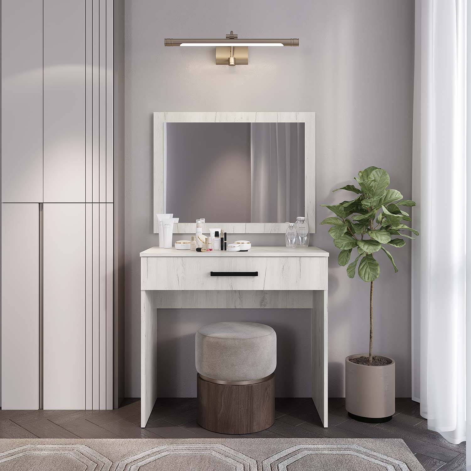 "Фиеста" Зеркало дуб крафт белый						