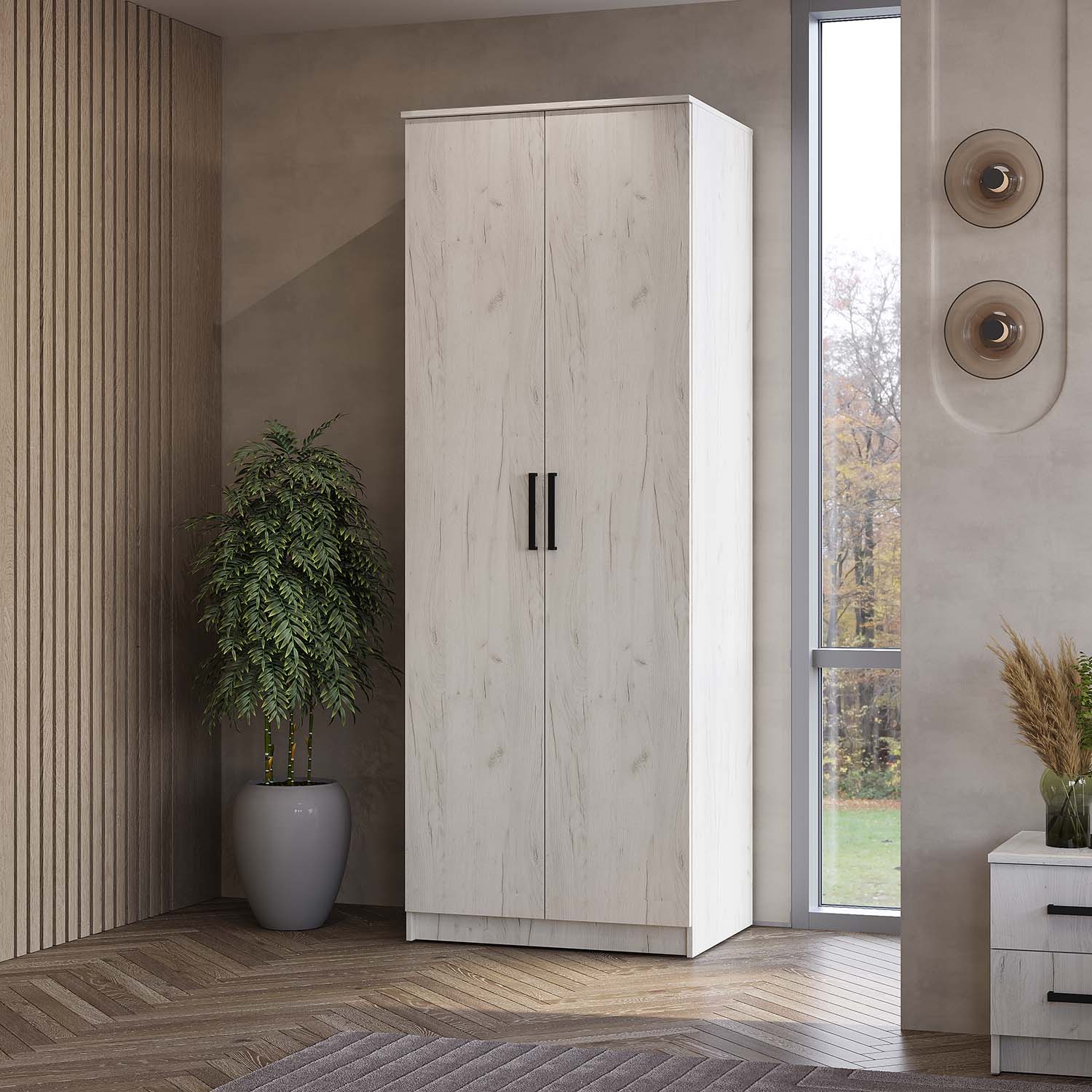 "Фиеста" Шкаф 2-х крафт белый						