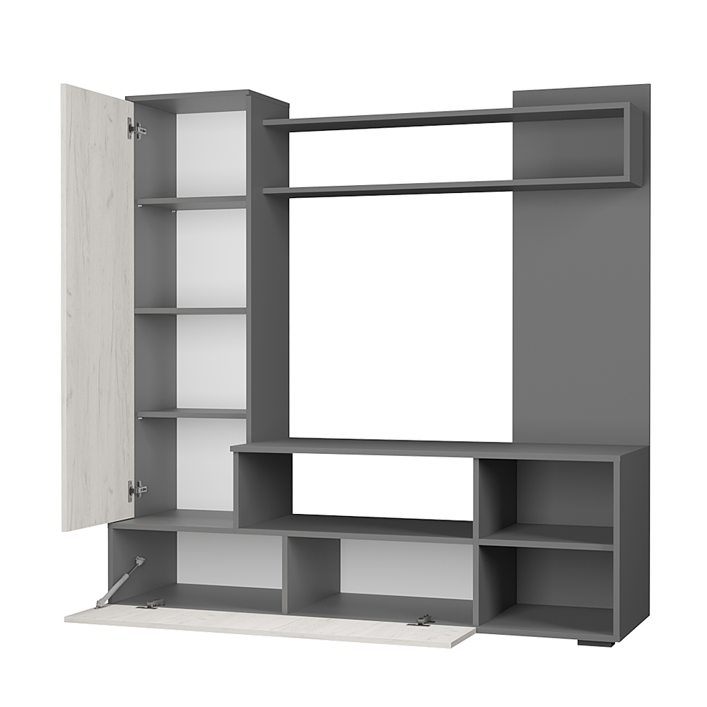 "Евро-2" Гостиная Графит/дуб крафт белый