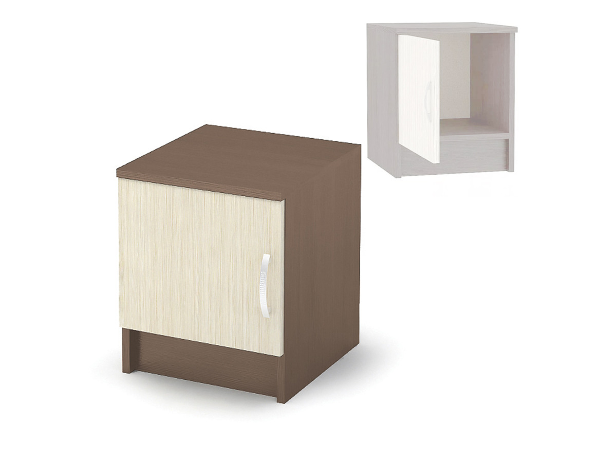 Спальня БАСЯ ТБ 551 тумба прикроватная (0,35х0,42х0,376) фасад ШИМО СВЕТЛ/корпус ШИМО ТЕМН