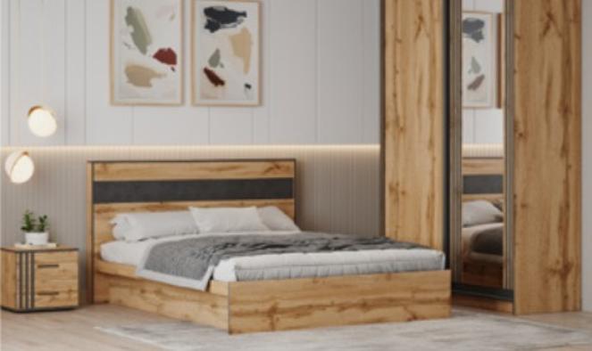 Кровать ВЕСТА-М   2000*1400 КОРПУС (корпус с п/м) 		 (Бетон светлый/Бунратти)