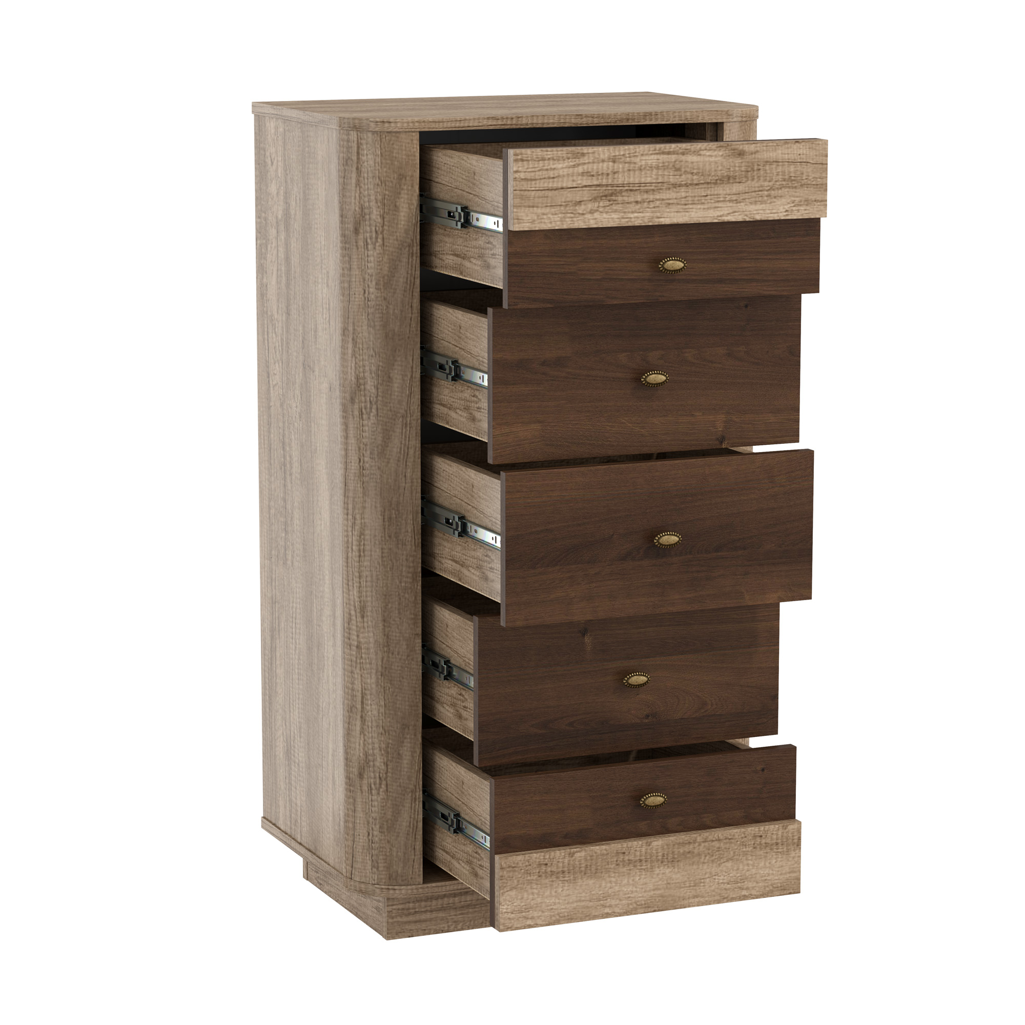 Комод 34.12 "Фантазия"/(дуб каньон / дуб кальяри / ДВПО: венге / профиль: дуб каньон)