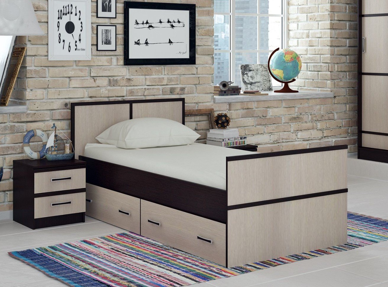 "Сакура" LIGHT Кровать 0,90 (Венге лоредо)