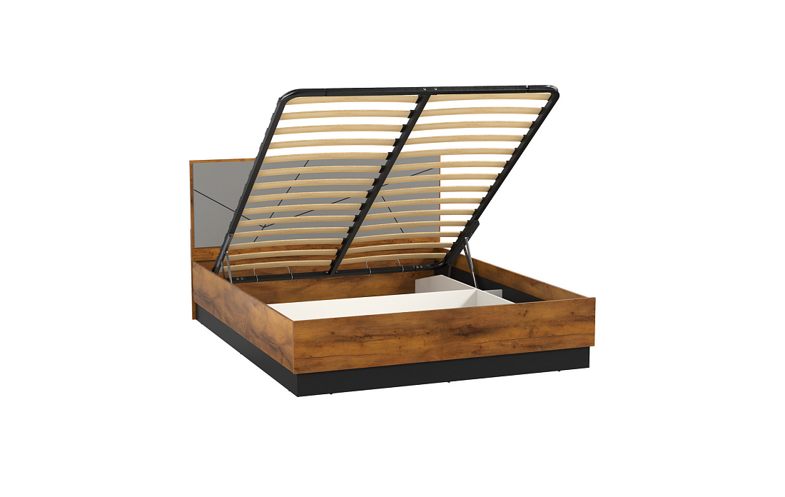 54.16 Кровать двойная "Гамма" универсальная (ортопед 5Н или подъемник) (таксония / черный / грей (