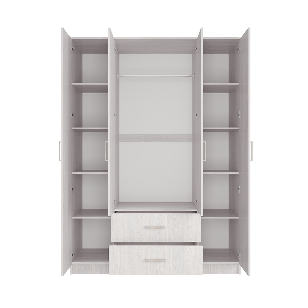 "Титан" шкаф 4-х створчатый Ясень белый