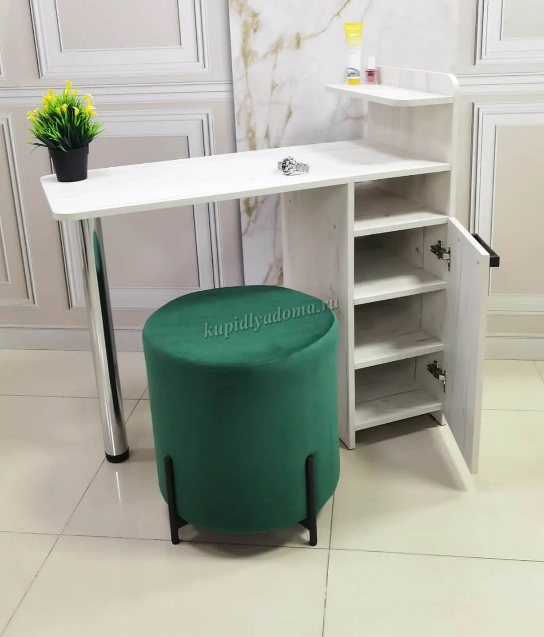 СТОЛ макияжный №2 (0,957х0,94х0,45) ДУБ КРАФТ СЕРЫЙ