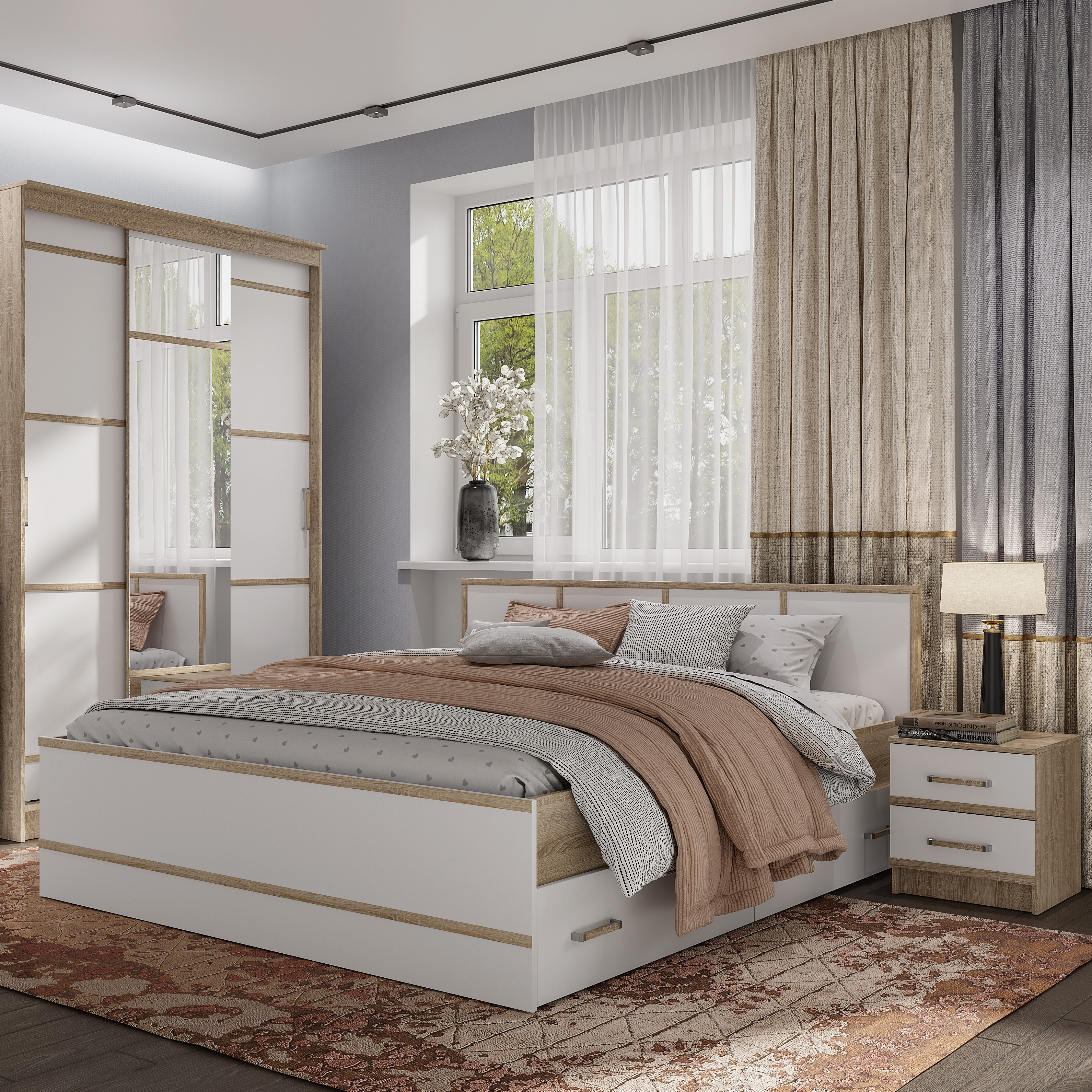 "Сакура" LIGHT Кровать 1,60 (СОНОМА)