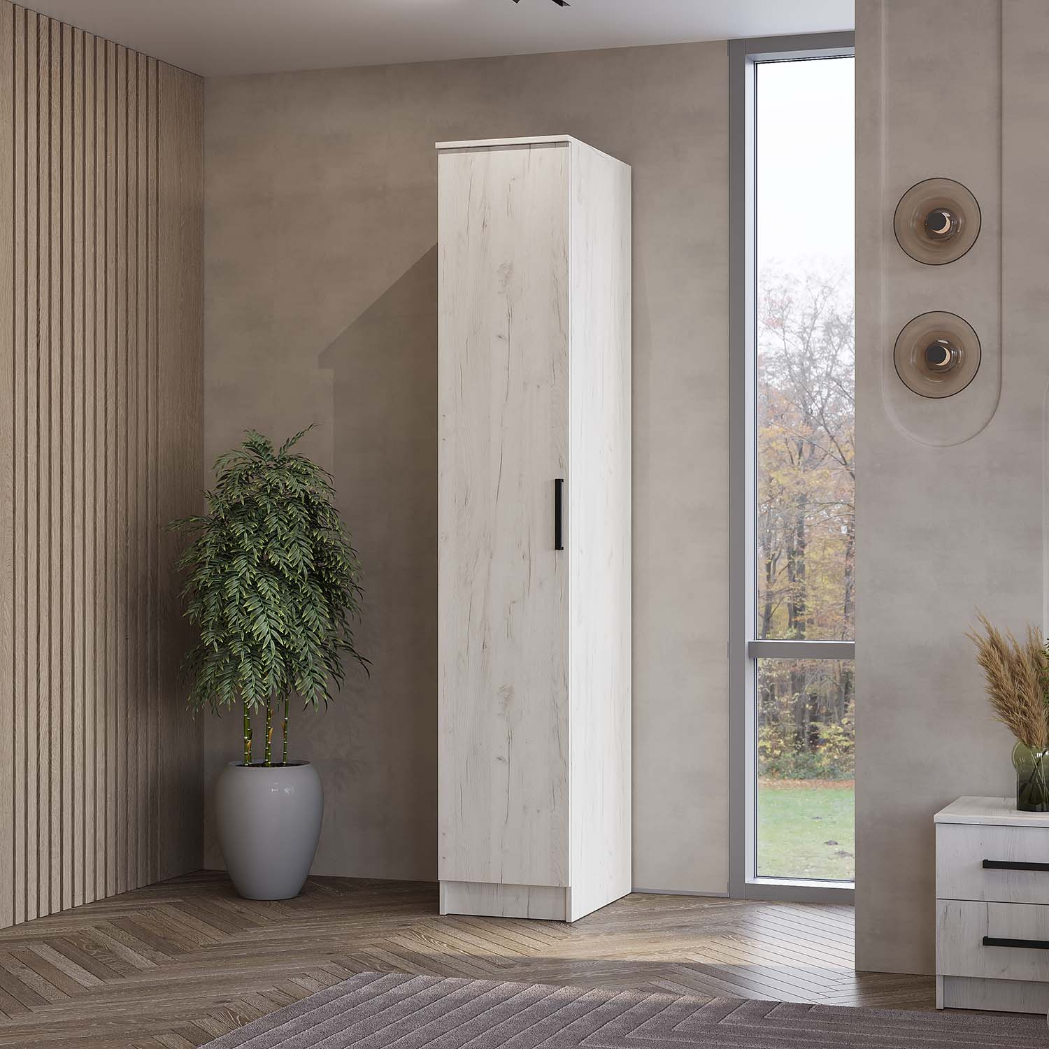 "Фиеста" Пенал дуб крафт белый						